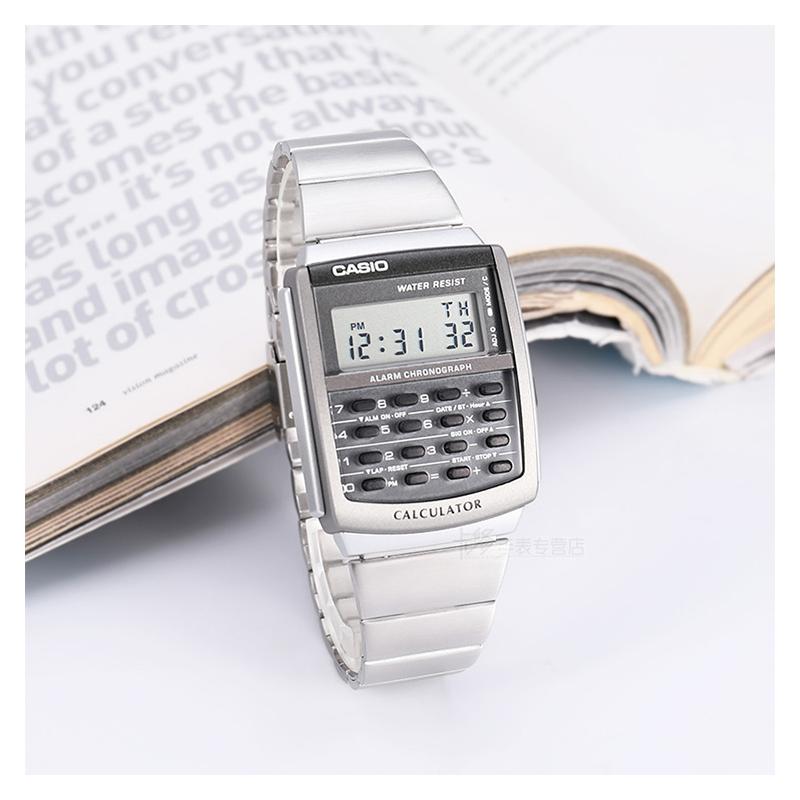 Casio Серия YOUTH - калькулятор с цифровым дисплеем, ретро-калькулятор, многофункциональный ЖК-дисплей, водонепроницаемый механизм, кварцевый механизм, металлический CA-506-1