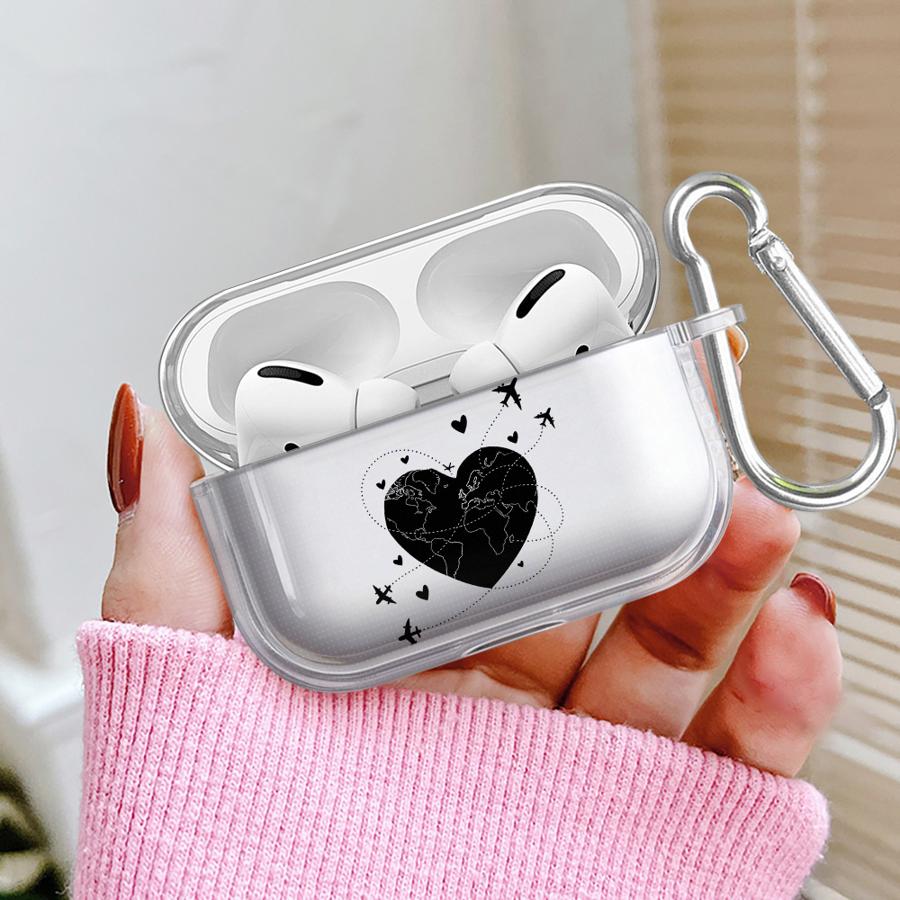 Чехол для Airpods Pro3 1 4 2 3 Pro2 Pro Прозрачный Чехлы для наушников Чехол Любовь Самолет Искусство