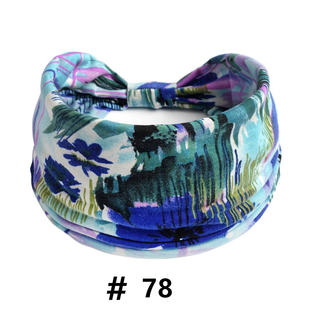 Бохо повязки на голову для женщин Хлопковые широкие повязки на голову Эластичная повязка для волос Нескользящая для тренировок Йоги Бега Тюрбан Головной убор Аксессуары для волос