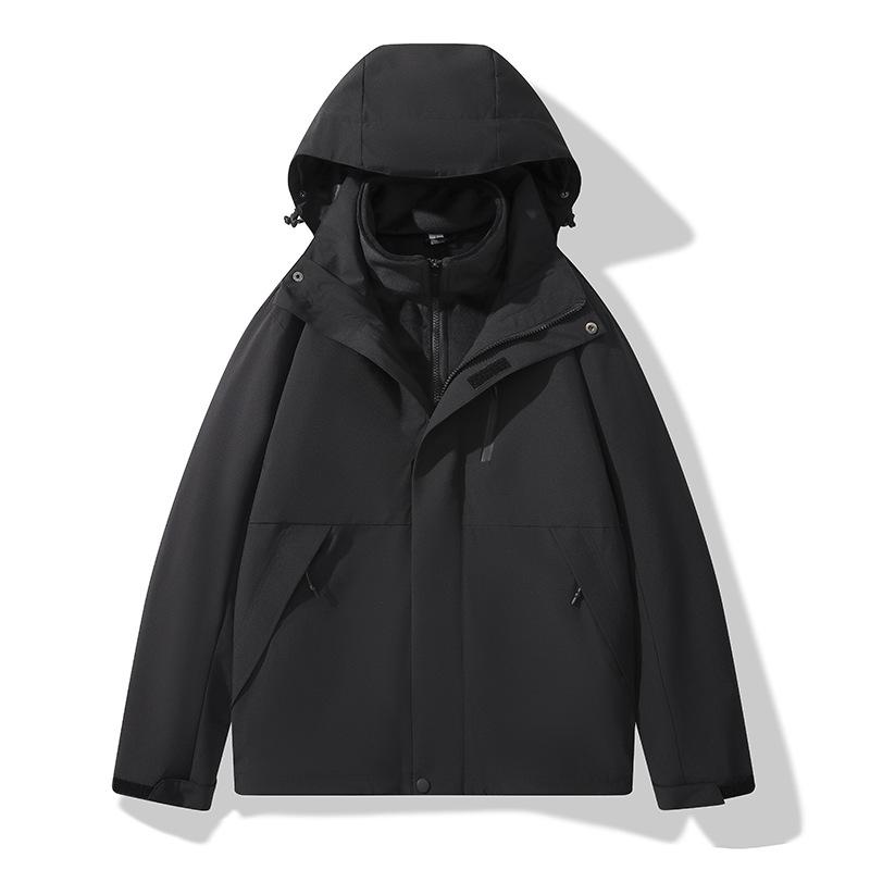 Women's 3 In 1 Hooded Waterproof Coat Winter Ski Hiking Rain Jacket Softshell Fleece Lined Raincoat Windbreaker