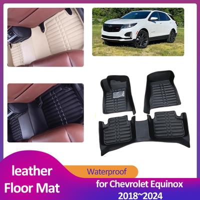 Автомобильный коврик для Chevrolet Equinox 2018~2024 Кожаный вкладыш для ног Водонепроницаемая ковровая подкладка Аксессуары