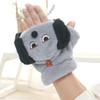 Dog Half Finger Gloves Thickened Flip Cover Plush Gloves Gift Cartoon Plush Mittens  Shopping