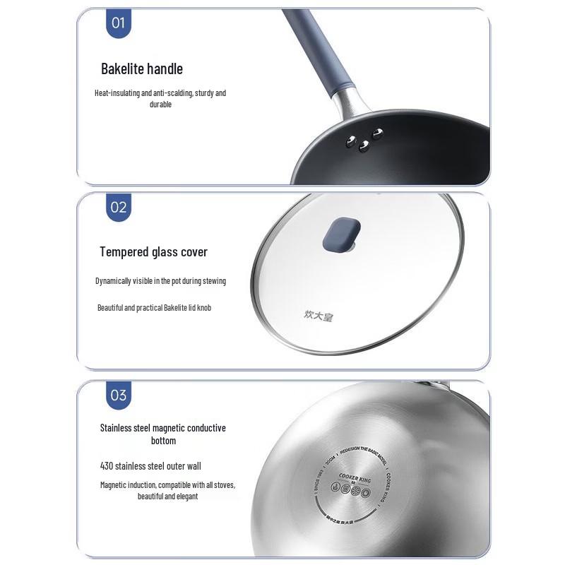 COOKER KING Titanium Alloy Non-Stick Wok 30cm