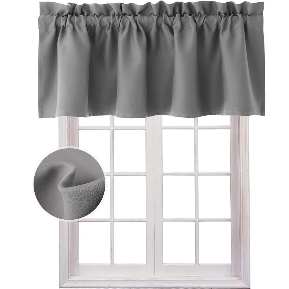 1 Panel Valance Curtains for Kitchen Rod Pocket Room Darkening Small Privacy Window Curtain for Kitchen Bathroom Bedroom Decor