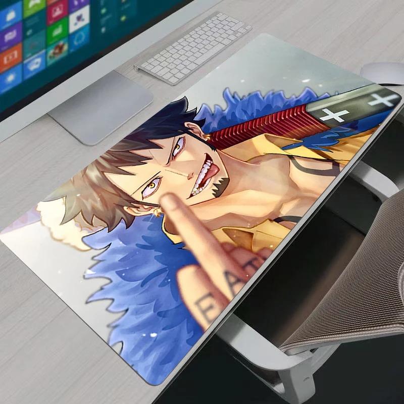 Gaming Mouse Pad Gamer Home Computer HD Mousepad Keyboard Pad Carpet NonSlip One Piece Trafalgar D Water Law Office Mouse Mats