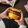 Food-grade Glaze Burger Shape Ceramic Plate Set Stackable 6-Layer 6 in 1 Sauce Bowl Set Space Saving Easy To Clean