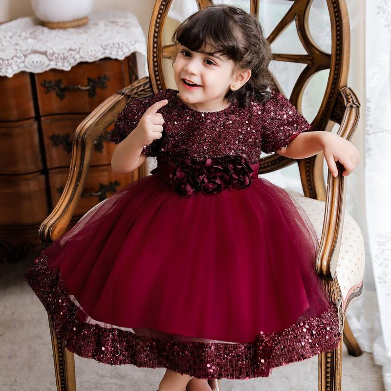 Girls Princess Dress Stage Performance Birthday Party Runway Show Cotton Blend Formal Gown