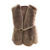 Fox fur vest winter new imitation mink femininity vest medium and long solid color fur vest tide