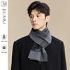 JIUMU Men's Warm Plaid Sheep Wool Scarf