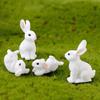 1Pc Cute Rabbit Easter Miniature Resin Craft Mini Bunny Ornament Fairy Garden Supplies Home Figurine Animal Garden Ornament