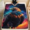 Goshawk Flannel Digital Print Blanket, Small Throw - Suitable for Sofa, Bed, Travel, Camping, Living Room, Office Chair