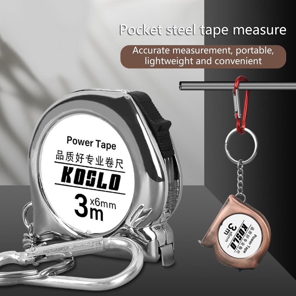 Компактная рулетка с карабином 3 метра Портативный корпус из АБС-пластика Углеродистая сталь Ленточная рулетка для дома офиса использования на открытом воздухе