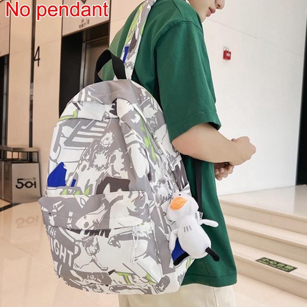 New Fashion Large Capacity Backpack Graffiti Trend Korean Style Schoolbag Ultra-light Travel Knapsacks