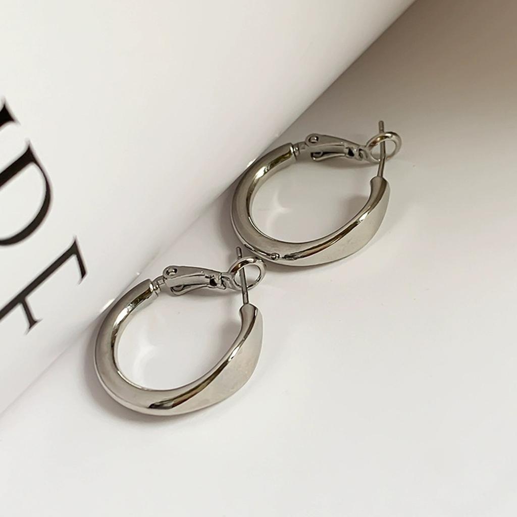 Винтажные серебряные серьги простые круглые серьги-кольца для женщин ювелирные аксессуары