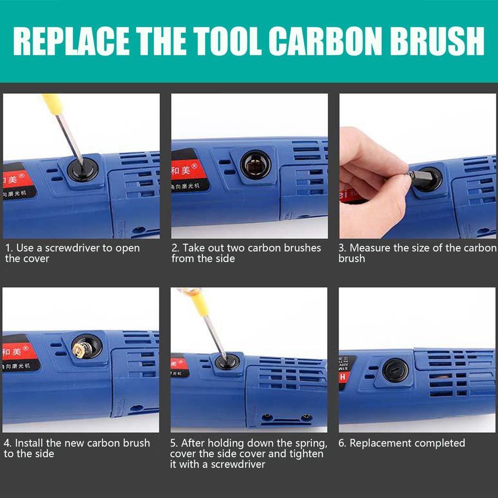 4 шт. Дрель электрическая шлифовальная машина сменная угольная щетка запасная часть для электрического молотка режущий станок угловая шлифовальная машина