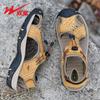 Sandals men's cowhide outer wear non-slip bag head hole men's sports wear-resistant outdoor beach shoes