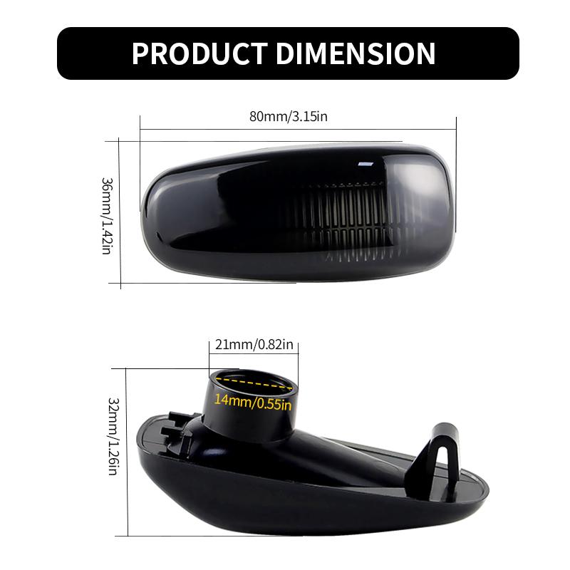 2x Side Marker Light Turn Signal Lamp Cover without Bulb 2108200921 for Mercedes-Benz Vaneo W414 2002-2005 W638 96-03 W210 S210