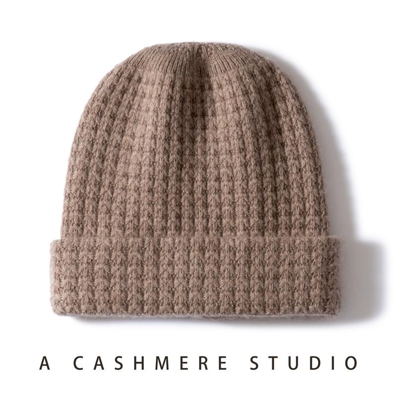 Autumn and winter new cashmere hat women's thickened versatile wool hat simple and fashionable knitted hat thermal hat