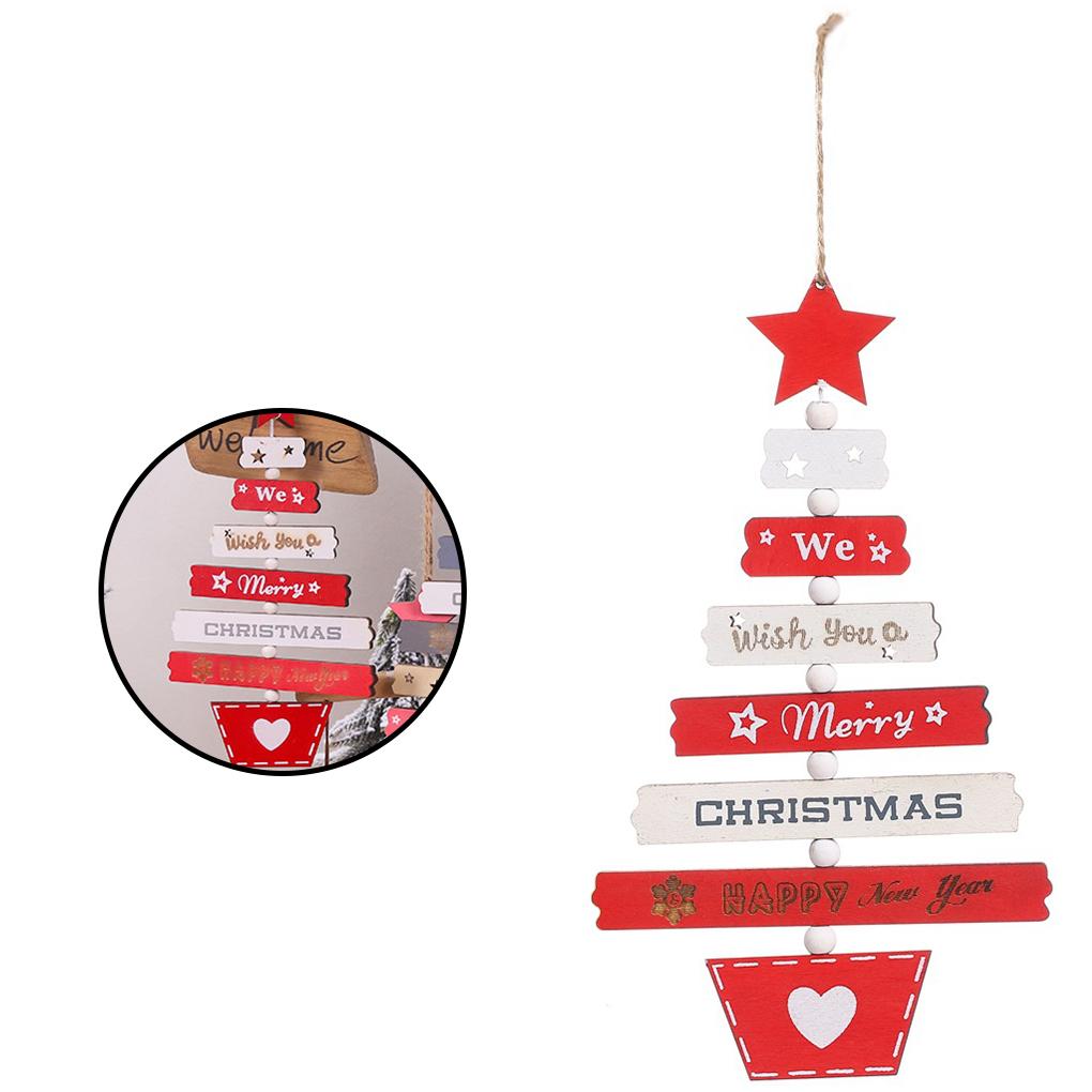 Christmas Letters Decorative Ornaments Christmas Tree Pendants Wooden