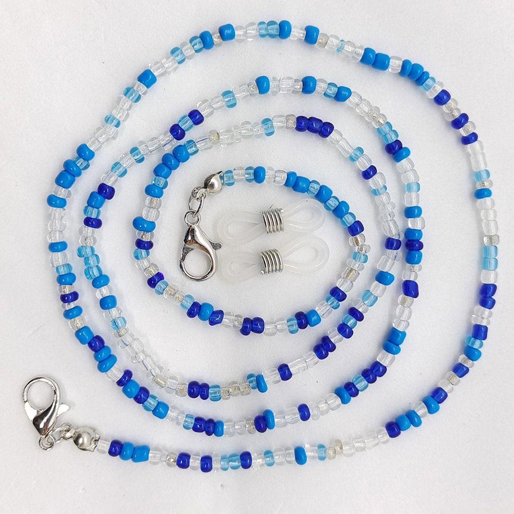 1 шт. Нескользящий ремешок для очков с 2 силиконовыми пряжками, ожерелье для очков, цепочка для очков с бусинами для женщин и мужчин