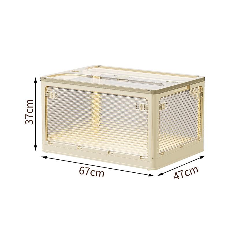 Household Toys Stackable Folding With Wheels Plastic Foldable Storage Boxes Bins Collapsible Wardrobe Clothes Organizer Cabinet