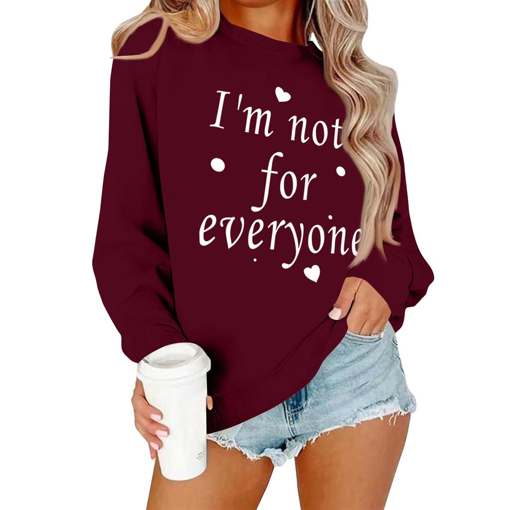 Женская повседневная модная блузка с длинным рукавом и круглым вырезом с принтом и пуловером