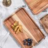 Coffee Tray Acacia Wood Household Bread Food Cup Trays Decorative Solid Wood Tray Dessert Candy Bamboo Tray Gongfu Tea Tray