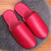 House Shoes Couple Indoor Slippers Summer High Quality Casual PU Leather Flats Shoes Women Home Shoes Men Slippers