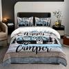 Camping Car Forest Bed Three-Piece Bedding Digital Printing Quilt Cover Pillowcase