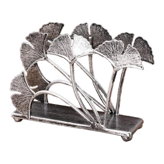 Ginkgo Vertical Napkin Holder Rustic Ginkgo Leaves Napkin Storage Holder Metal Paper Towel Dispenser Kitchen Tabletop Decorative Organizer