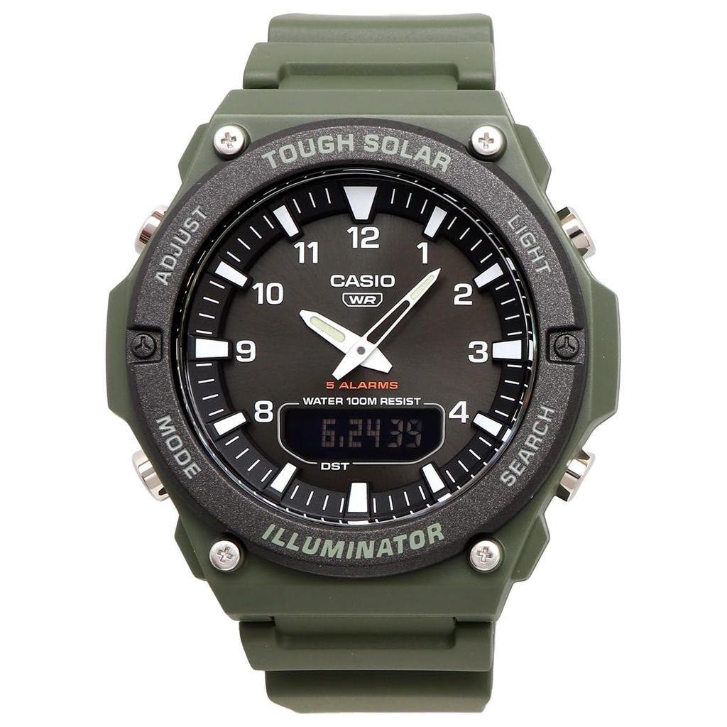 Casio Стандартные кварцевые часы Tough Solar Военно-зеленые Черный Инвертированный ЖК-дисплей Модель для зарубежного рынка [Casio] Аналого-цифровые AQ-S820W-3BV Мужские