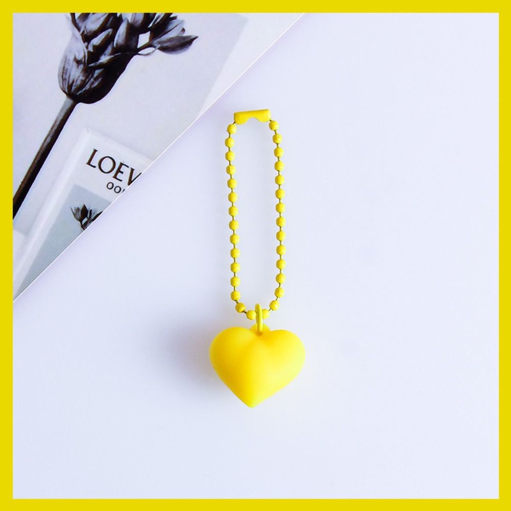 Colorful Heart Keychain Silicone Heart Keyring Candy Color Heart Pendant Y2K Korean Kawaii Dopamine Sweet Key Accessory