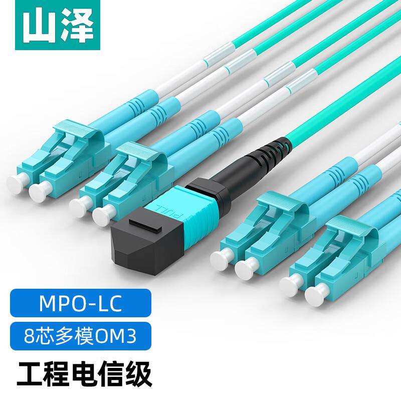 SAMZHE MPO-LC 8-Core OM3 Multimode Fiber Optic Patch Cable
