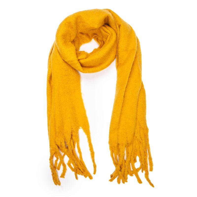 Однотонный шарф с шерстяной бахромой 50х200 см Женский GERARD PASQUIER