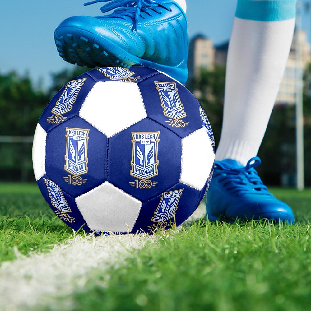 1PC KKS Lech Poznan logo size 5 soccer ball PrahaIndoor Soccer Ball Colorful All Ages Machine Stitched PVC Competition Ready Durable High-Bounce