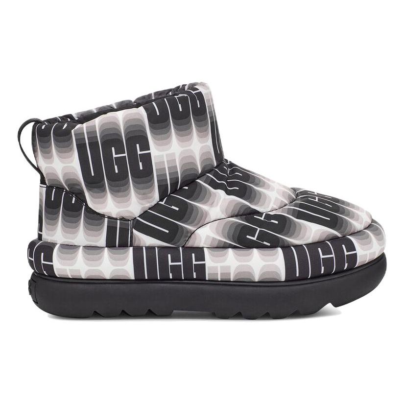 UGG Maxi Wavelength Fabric Warm Comfortable Ankle Snow Boots Women Boots Black White 1132915-BWHT