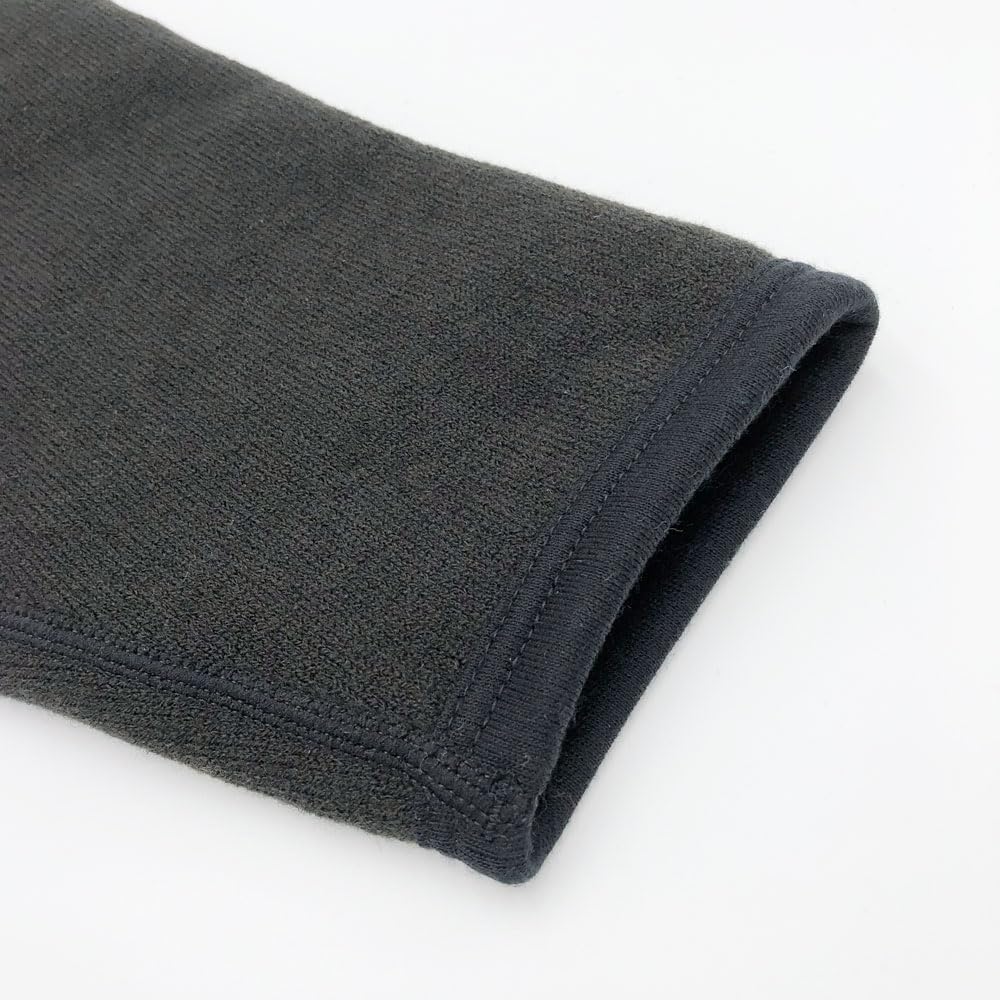 Mochihada Mochijoy Футболка с длинным рукавом и круглым вырезом, очень большого размера, флис для холодной погоды, для работы на открытом воздухе, толстая, мужская, M, черная, погода, нижнее белье, мужская,