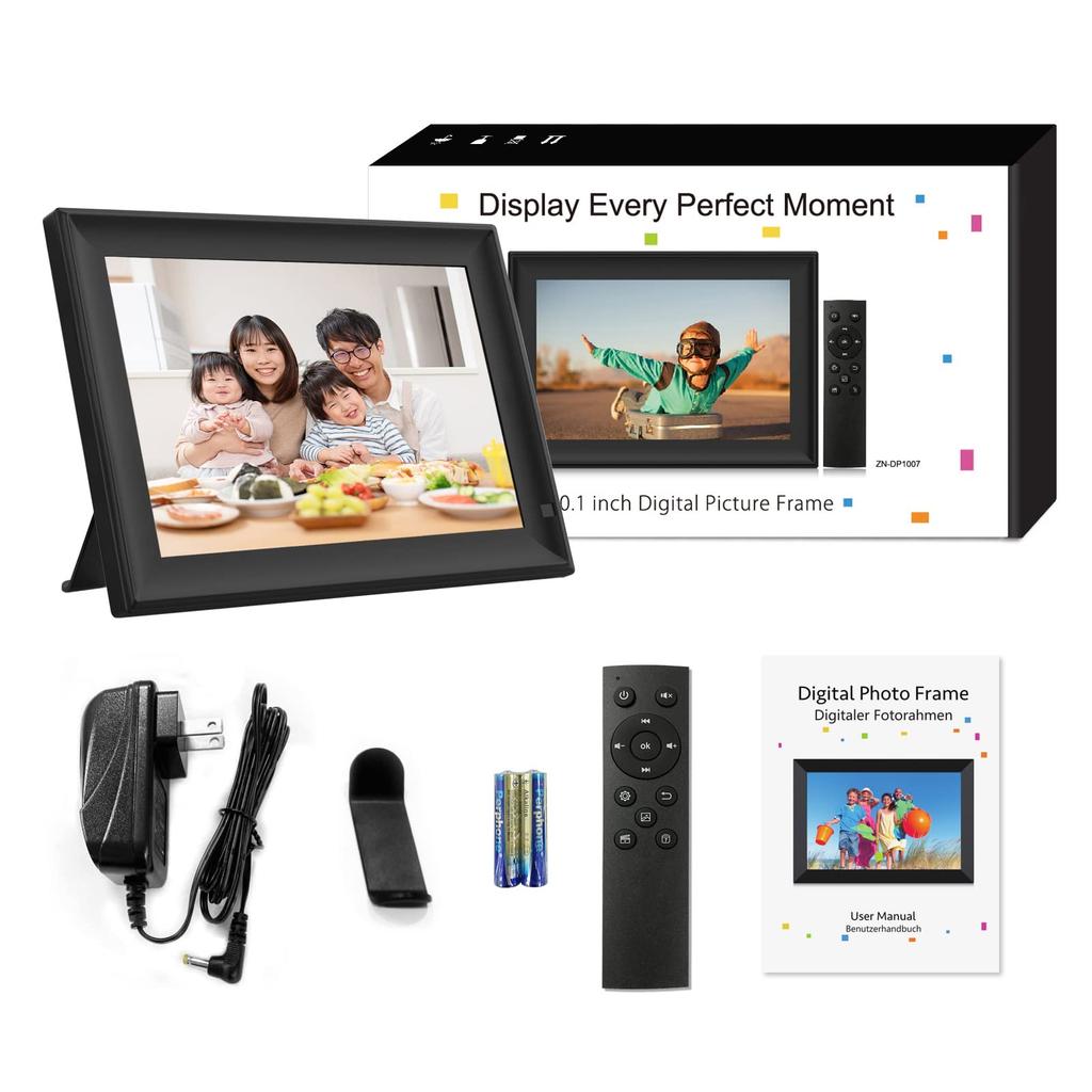 Цифровая фоторамка дюймов Низкое энергопотребление IPS полный угол обзора Разрешение экрана 1280 x 800 Календарь в комплекте Автоматический календарь