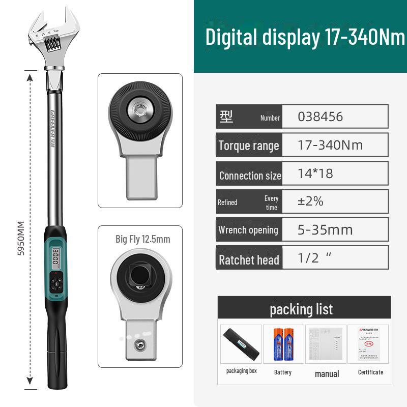 Цифровой динамометрический ключ Green Forest: Высокоточный, регулируемый, электронный тестер крутящего момента