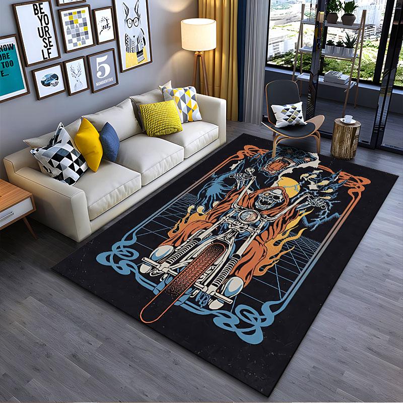 Skeleton Rider and Panther suitable as a non-slip mat for the living room or bedroom sofa