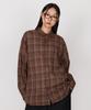 BOUNDARY Oversized Ombre Vintage Check Shirt [Brown]