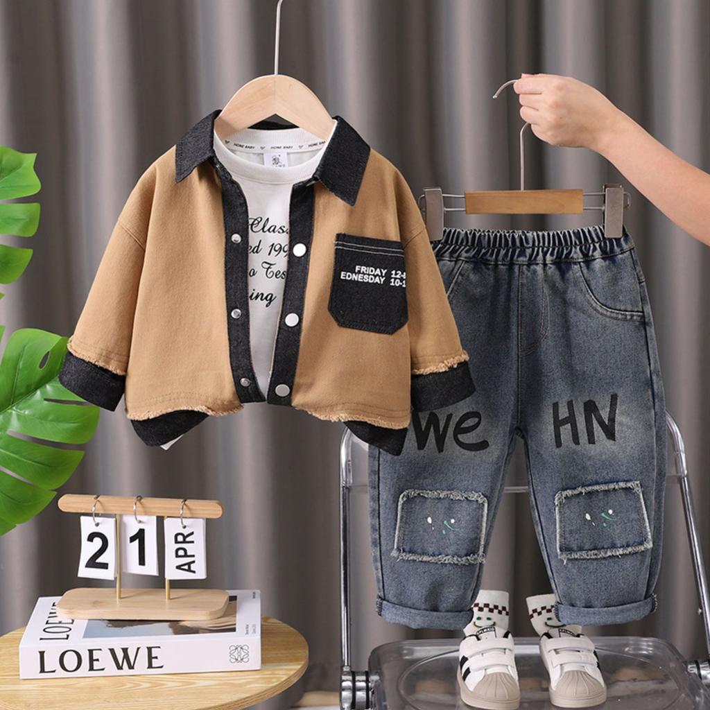 Детский повседневный комплект с длинным рукавом, удобные наряды для повседневной носки