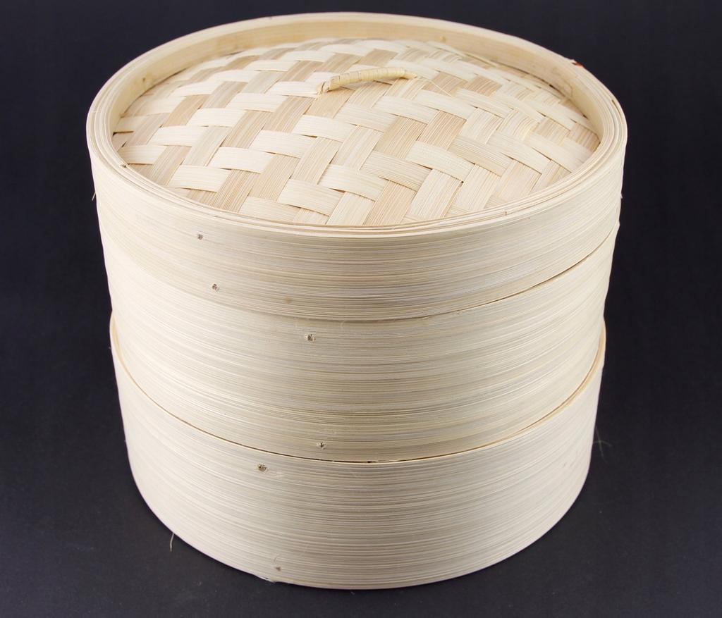 Bamboo Steamer Round 20Cm Double For Wok Pan Steaming