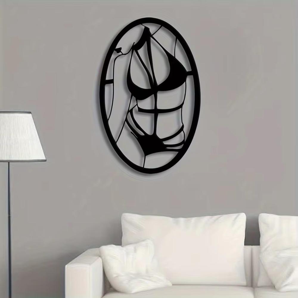 Сексуальная женщина настенный художественный знак крутой минималистский металлический декор, стильный сексуальный женский настенный орнамент, идеально подходит для офиса или современного пространства