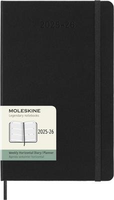 Планировщик Moleskine 2025, начало с июля, 18-месячный еженедельный горизонтальный дневник, большой размер (13см x 21см), Твердый переплет, Черный, DHB18WH3Y26