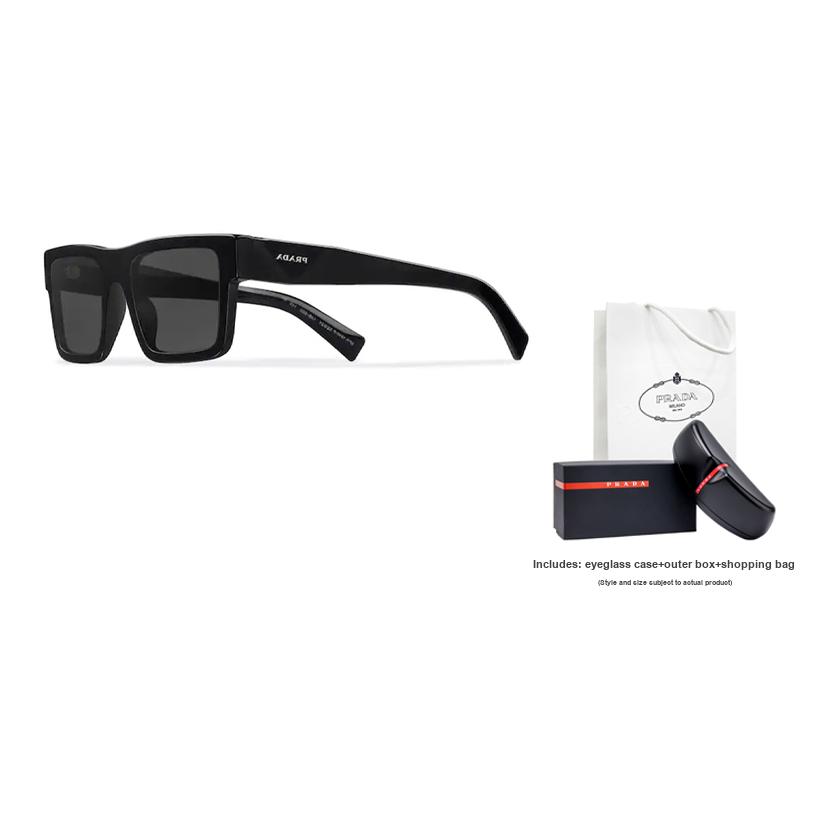 Prada Symbole Acetate Sunglasses Square Men sunglasses Black Gray APR19W-E1AB-F05S0-C-052