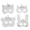 Children's Mask In Pre-drawn Strong Card Unicorn 4 Pieces