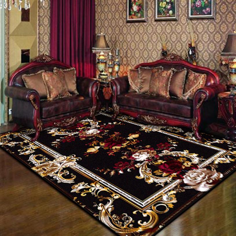Легкие Роскошные Ретро Ковры для Гостиной Моющиеся Ковры для Спальни Великолепный Нескользящий Ковер для Зоны Дивана Большой Коврик для Комнаты Напольный Настраиваемый