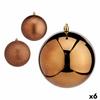 Set of Christmas Balls Brown Plastic 12 X 13 X 12 Cm (6 Units)