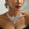 2025 новый изысканный набор ожерелья и серег со стразами, аксессуары для свадебного платья для вечеринки, поставка бижутерии из сплава